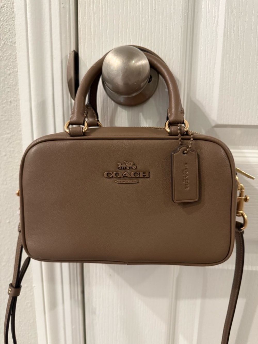 Coach Stachel Crossbody in Dark Stone/Gold - Picture 2 of 9